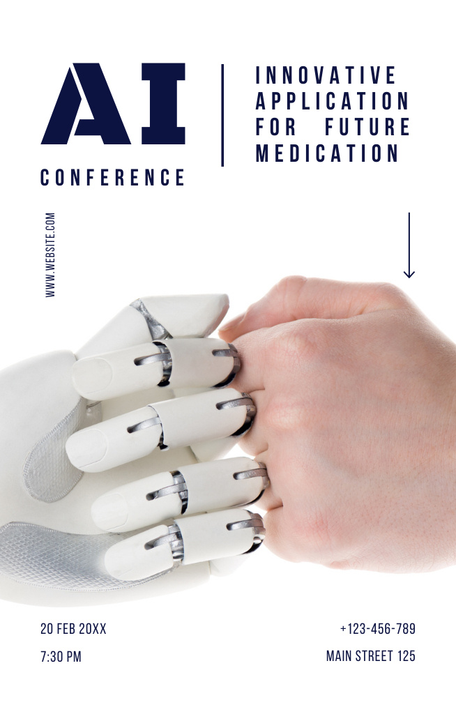 Artificial Intelligence For Medication Conference Invitation 4.6x7.2in Tasarım Şablonu