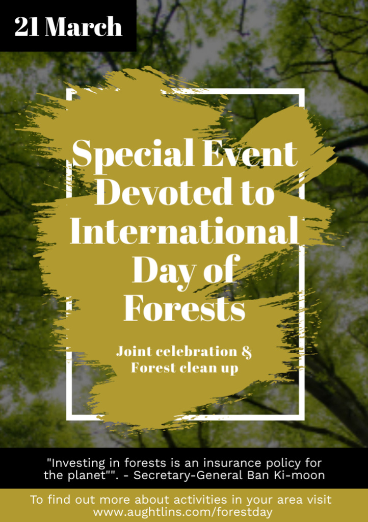International Day of Forests Event with Tall Trees Flyer A7 Design Template