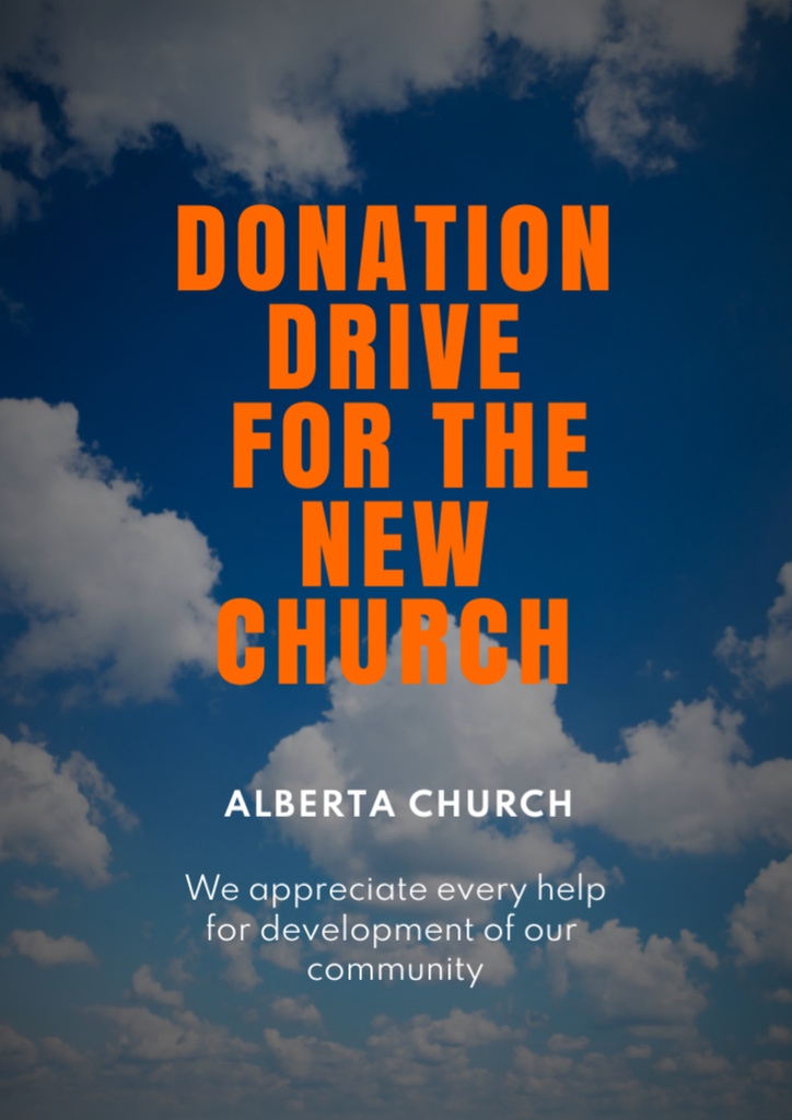 Ontwerpsjabloon van Flyer A4 van Announcement about Donation for New Church