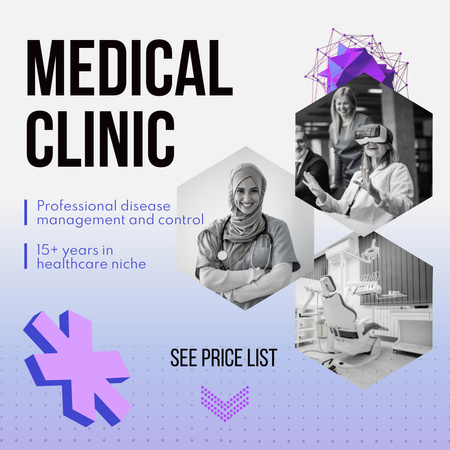 Ontwerpsjabloon van Animated Post van Medische kliniek met aanbod van hooggekwalificeerd personeel