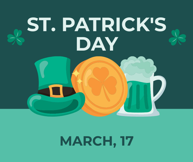 Happy St. Patrick's Day Wishes Facebook Design Template