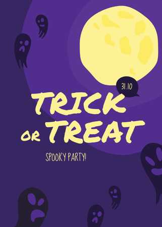 Halloween Spooky Party Scary Ghost Flayer Design Template