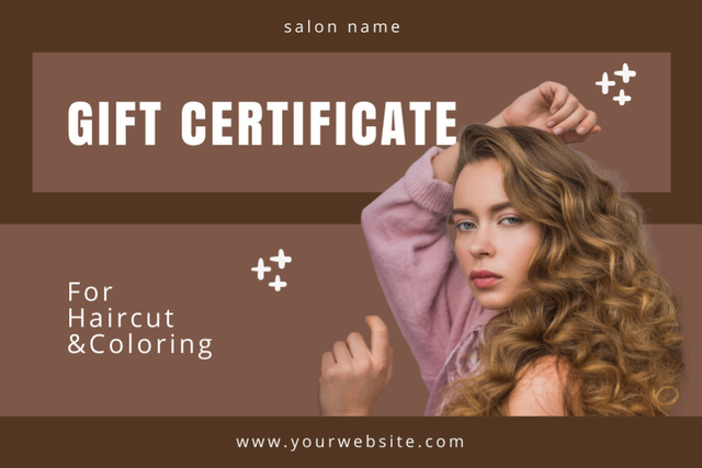 Haircut Services in Beauty Salon Gift Certificate tervezősablon