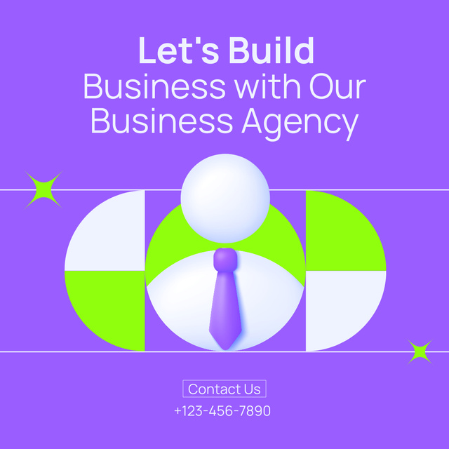 Business Agency Services with Creative Illustration LinkedIn postデザインテンプレート