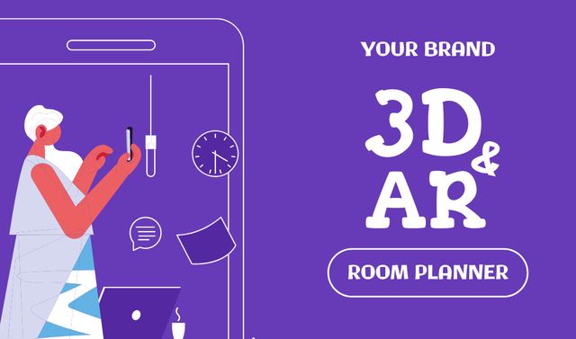 Virtual Room Planner Ad Business card – шаблон для дизайна