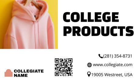 Advertisement for College Products Business Card 91x55mm Design Template