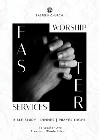 Modèle de visuel Easter Worship Services - Poster