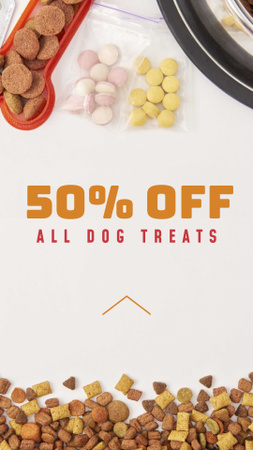 Plantilla de diseño de oferta de venta de descuento de golosinas para perros Instagram Story 