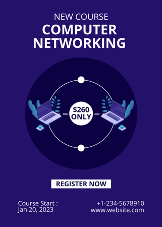 Computer Networking Course Announcement Flayer Design Template