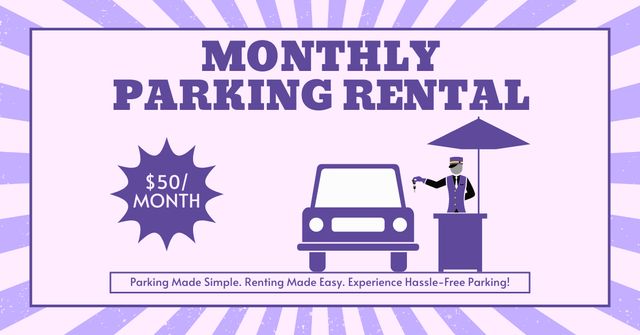 Monthly Cost Offer for Car Parking Lots Facebook ADデザインテンプレート