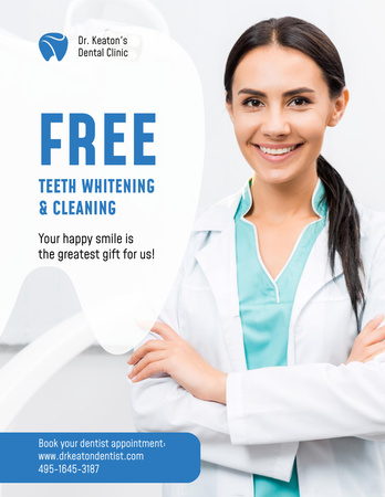Platilla de diseño Free Teeth Whitening Promotion Poster 8.5x11in