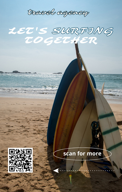 Surfing Tour Offer Invitation 4.6x7.2in Design Template