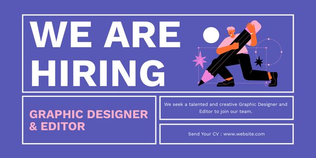 Outstanding Job Offer For Graphic Designer And Editor Twitter tervezősablon