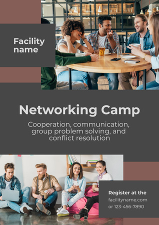 Ontwerpsjabloon van Poster A3 van Networking Camp Ad