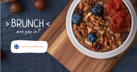 Sweet Dish with Nuts and Berries Facebook AD Design Template