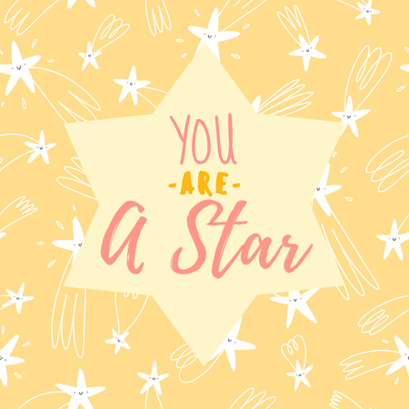 You Are a Star Self-Love Text Instagramデザインテンプレート