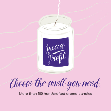 Ontwerpsjabloon van Instagram van handgemaakte aroma kaarsen ad