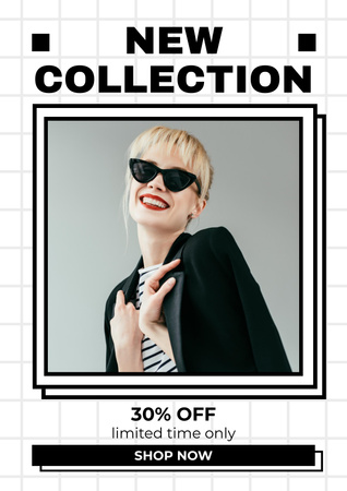 Platilla de diseño New Collection Announcement with Attractive Blonde Poster