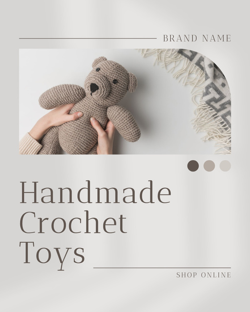 Handmade Crochet Toys Sale Instagram Post Vertical Modelo de Design