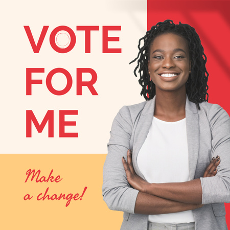 Campanha de candidato feliz com slogan para eleições Animated Post Modelo de Design