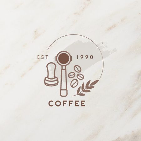 Modèle de visuel Cafe Ad with Coffee Beans - Logo