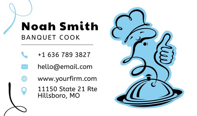 Template di design Banquet Cook Contacts Information Business card