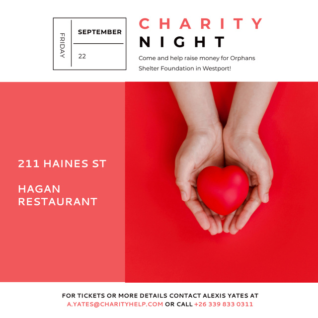 Responsible Company's Acts of Kindness Evening For Fundraisings Instagram – шаблон для дизайна