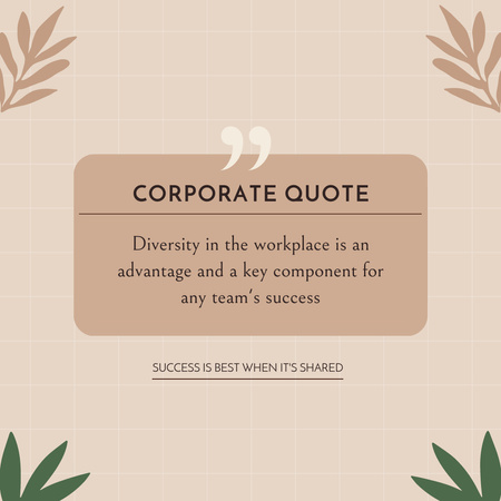 Corporate Quote about Diversity Instagram Design Template