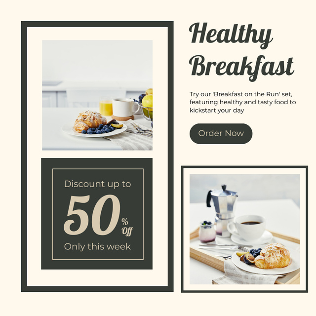 Healthy Breakfast Discount Instagram Modelo de Design