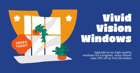 Platilla de diseño New Windows Order Offer Facebook AD