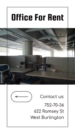 Beyaz Kiralık Modern Ofis Teklifi TikTok Video Tasarım Şablonu