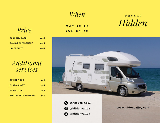 Ontwerpsjabloon van Brochure 8.5x11in van Travel Offer with Van