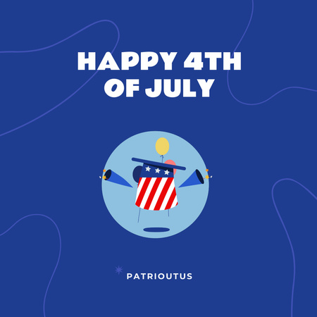 USA Independence Day Celebration Announcement with Hat Animated Post Design Template