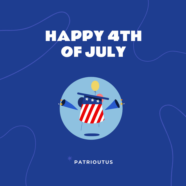USA Independence Day Celebration Announcement with Hat Animated Post tervezősablon