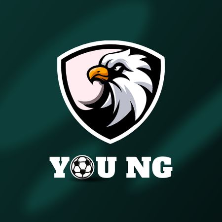Football Team Emblem with Eagle Logo Design Template