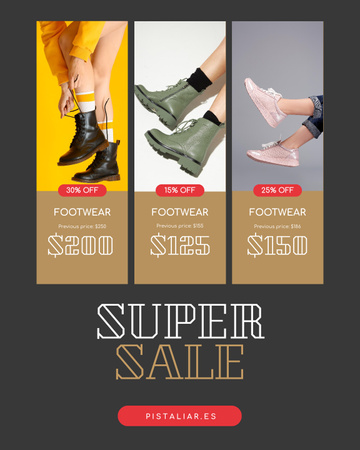 Fashion Offer of Stylish Various Shoes Poster 16x20in Πρότυπο σχεδίασης