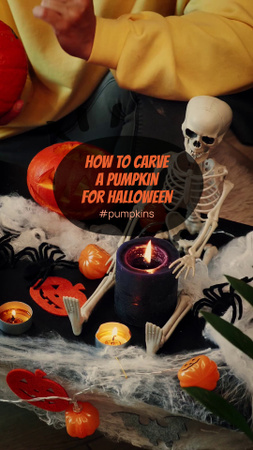 Platilla de diseño Secrets Of Best Carving Of Pumpkins For Halloween TikTok Video