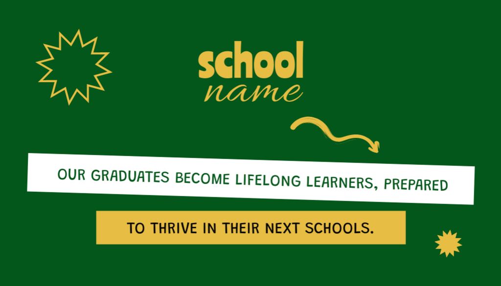 Ontwerpsjabloon van Business Card US van Promotion Of School With Lifelong Learning Program Preparation