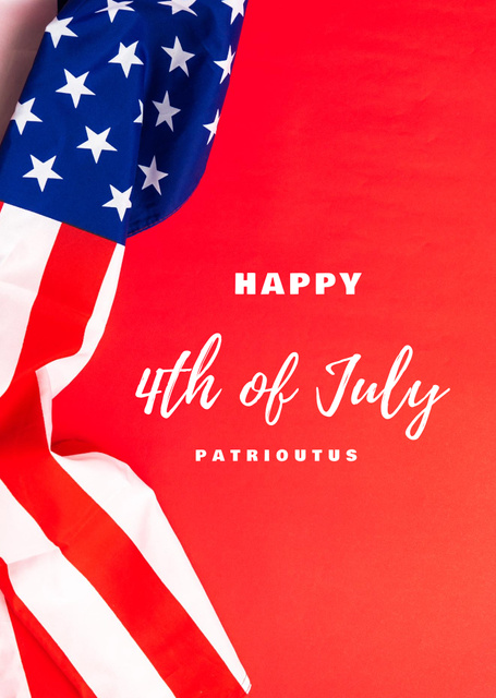 USA Independence Day Celebration Announcement for Patriots Postcard A6 Vertical Design Template