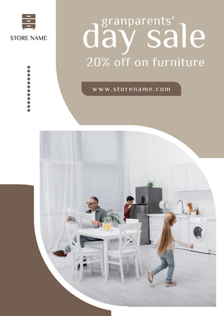 Discount on Qualitative Furniture for Grandparents' Day Poster Design Template