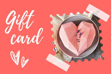 Designvorlage Angebot zum Valentinstag mit Pink Heart für Gift Certificate