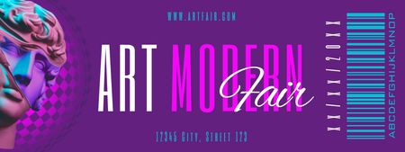 Announcement for Contemporary Art Exhibition Ticket Modelo de Design