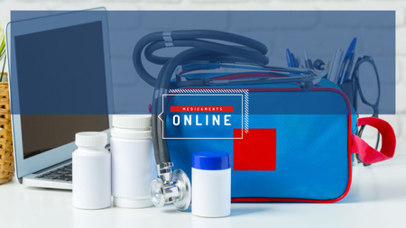 First aid kit with medications Youtube Design Template