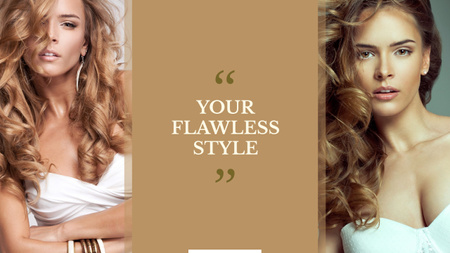 Style Quote with Women with Curly hair Youtube Šablona návrhu