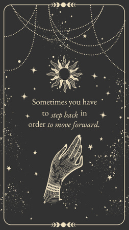 Astrologická inspirativní fráze s abstraktní ilustrací Instagram Story Šablona návrhu