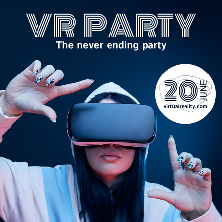 Designvorlage virtuelle party-einladungen für Instagram