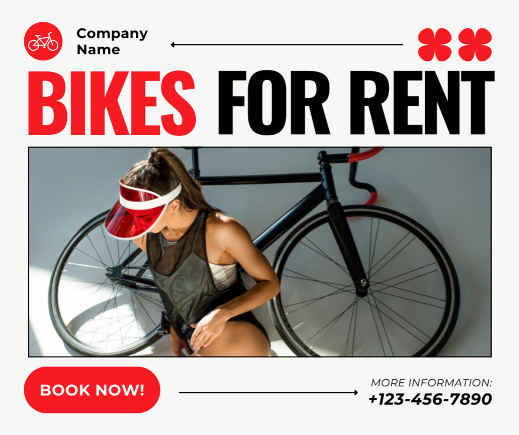 Plantilla de diseño de Athletic Bikes for Rent Facebook 