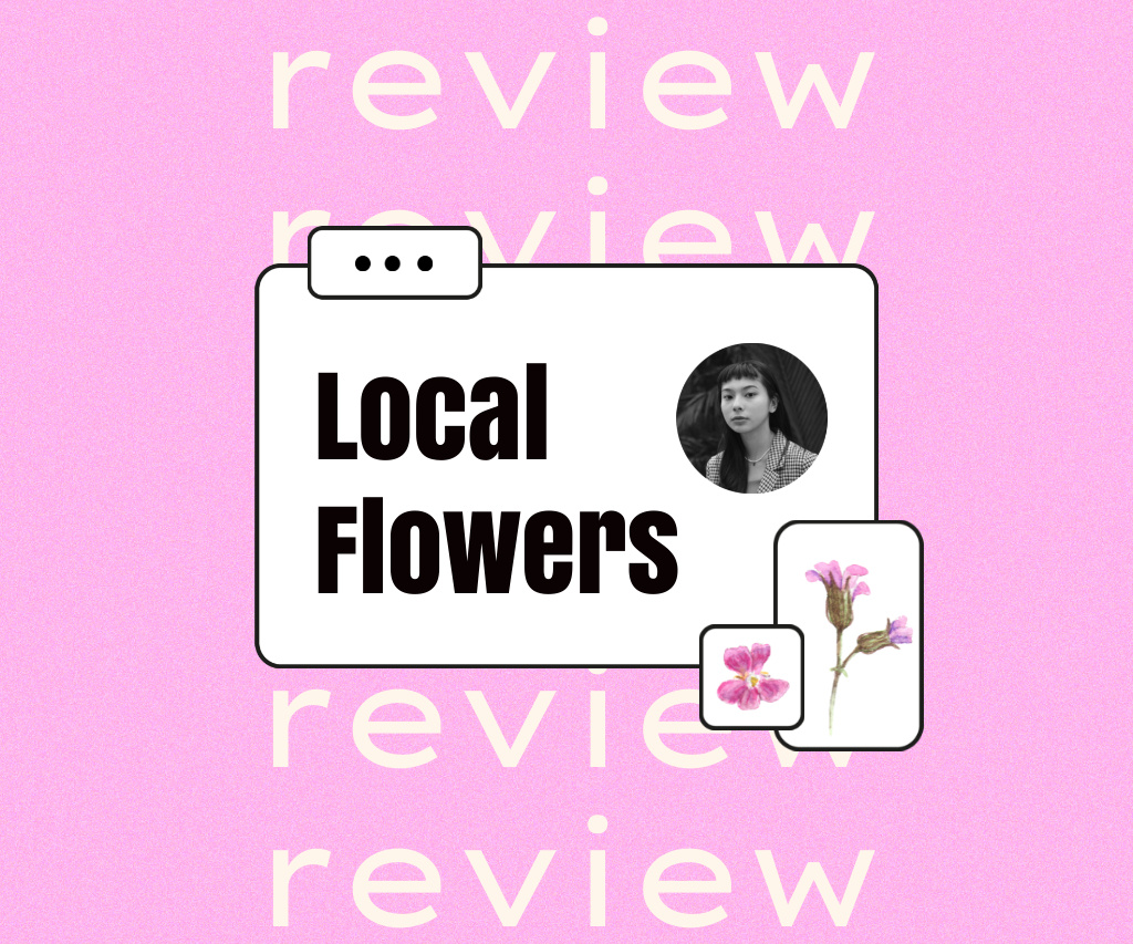 Flowers Store Customer's Review Large Rectangle Design Template