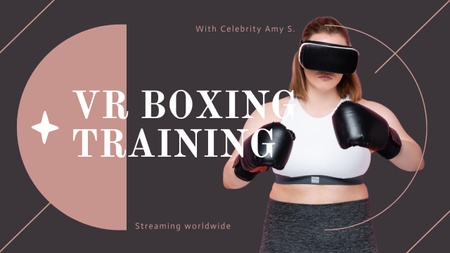 Girl in Virtual Reality Glasses Boxing Youtube Thumbnail Design Template
