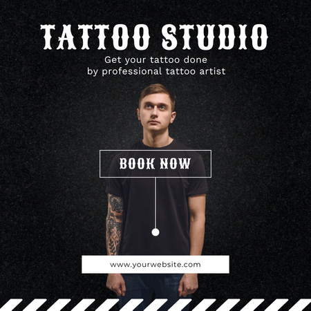 Plantilla de diseño de Increíble tatuaje del artista en oferta de estudio Instagram 